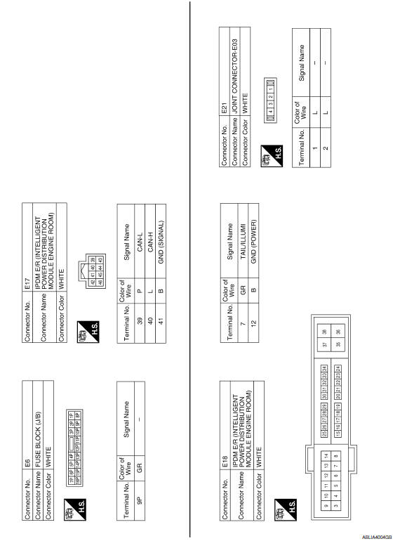 Nissan Maxima. PARKING, LICENSE PLATE AND TAIL LAMPS SYSTEM