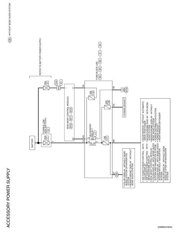 Nissan Maxima. Wiring Diagram -Accessory Power Supply -