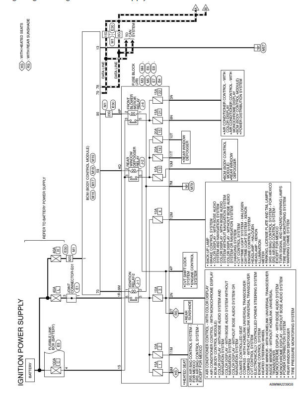 Nissan Maxima. Wiring Diagram -Ignition Power Supply -