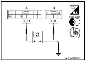 Nissan Maxima. CHECK HARNESS CONTINUITY