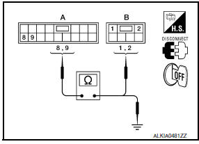 Nissan Maxima. CHECK HARNESS CONTINUITY