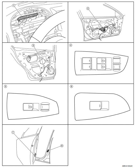 Nissan Maxima. Component Parts Location