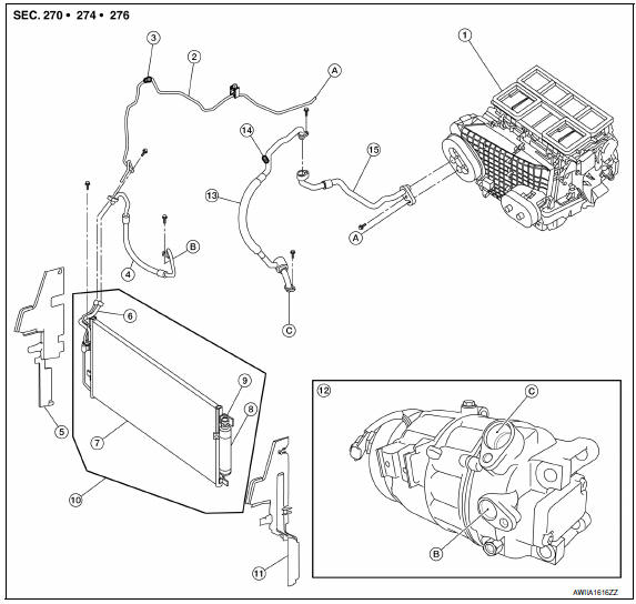 Nissan Maxima. O-RING AND REFRIGERANT CONNECTION