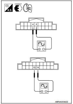 Nissan Maxima. .REAR DOOR SPEAKER SIGNAL CHECK