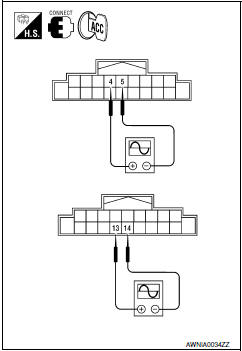 Nissan Maxima. .REAR DOOR SPEAKER SIGNAL CHECK