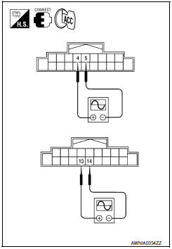 Nissan Maxima. REAR DOOR SPEAKER SIGNAL CHECK