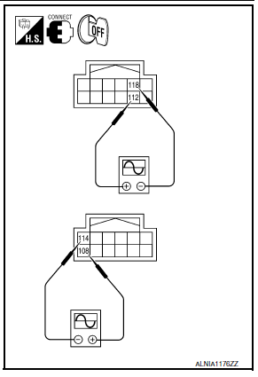 Nissan Maxima. REAR DOOR SPEAKER SIGNAL CHECK