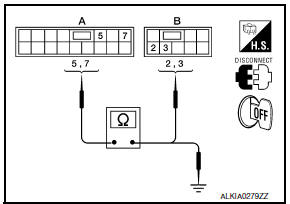 Nissan Maxima. CHECK HARNESS CONTINUITY (REAR POWER WINDOW SWITCH RH)