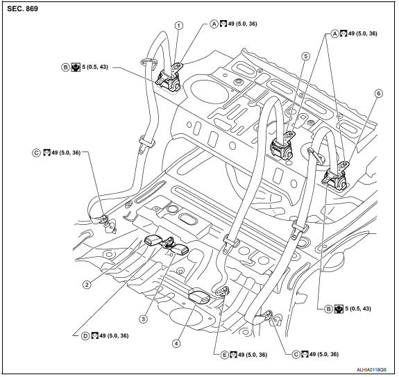 Nissan Maxima. REAR SEAT BELT