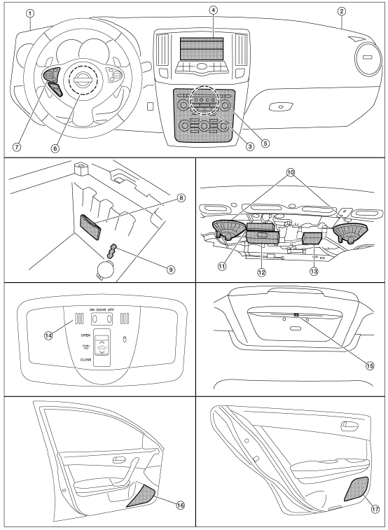 Nissan Maxima. Component Parts Location