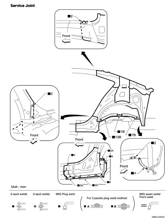 Nissan Maxima. Rear Body Side Inner Assembly