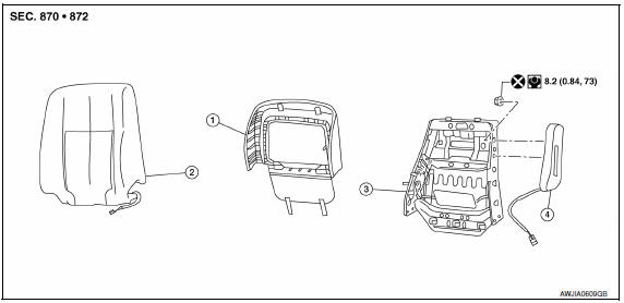 Nissan Maxima. SEAT ASSEMBLY WITH SIDE AIR BAG MODULE