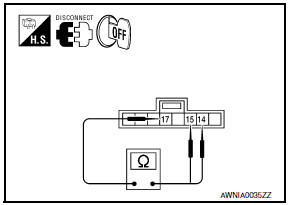 Nissan Maxima. CHECK STEERING SWITCH RESISTANCE