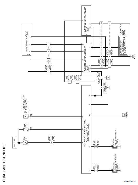 Nissan Maxima Service and Repair Manual - Sunroof motor assembly