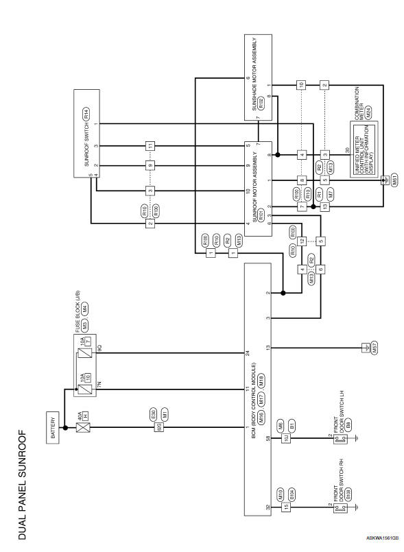 Nissan Maxima. SUNSHADE MOTOR ASSEMBLY