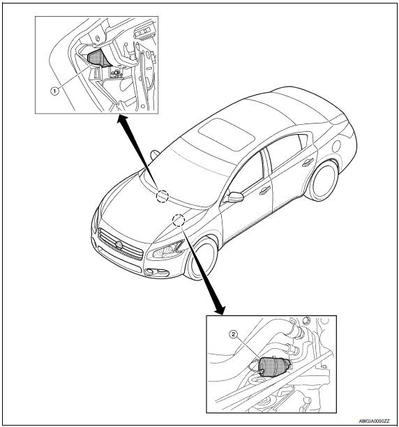 Nissan Maxima. Component Parts Location