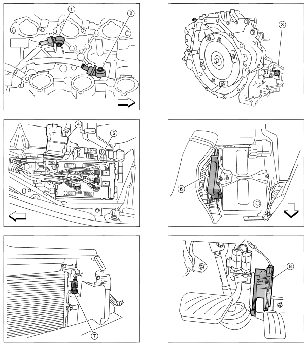 Nissan Maxima. Component Parts Location