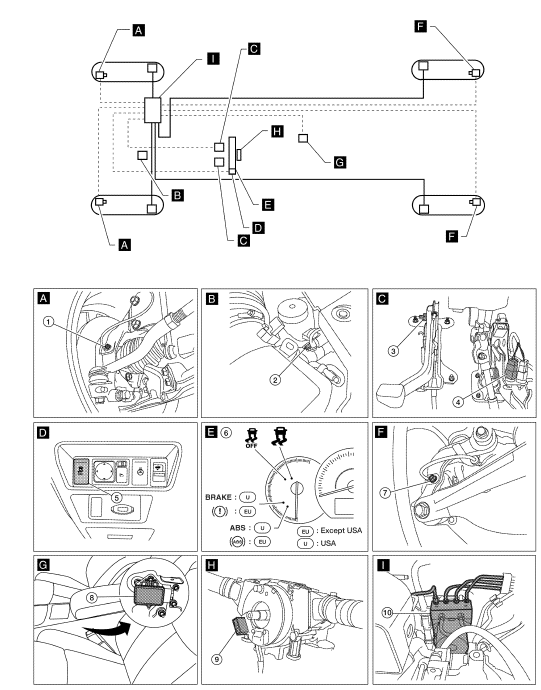 Nissan Maxima. Component Parts Location