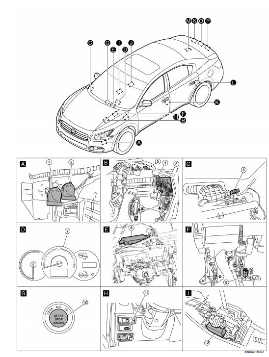 Nissan Maxima. Component Parts Location
