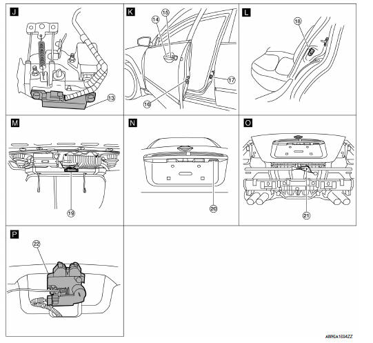 Nissan Maxima. Component Parts Location