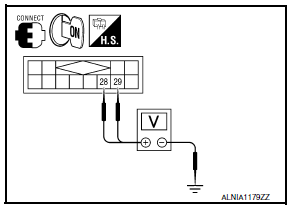 Nissan Maxima. CHECK AV CONTROL UNIT VOLTAGE