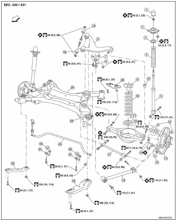 Nissan Maxima. REAR SUSPENSION ASSEMBLY