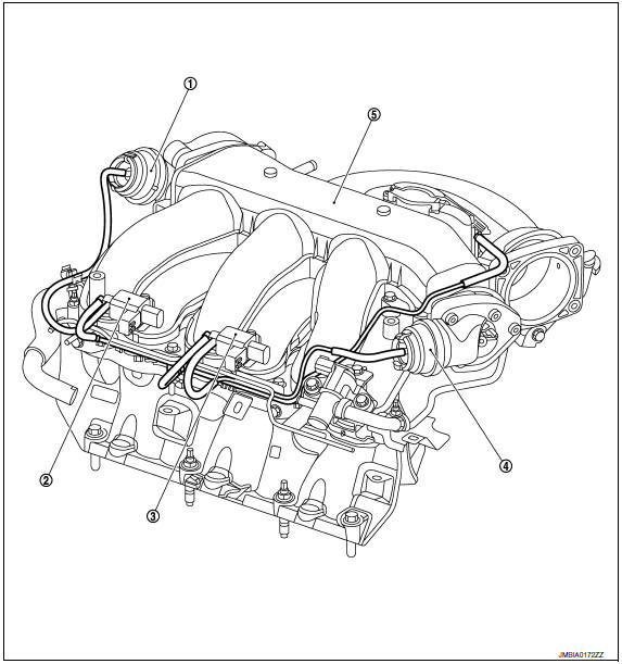 Nissan Maxima. VACUUM HOSE DRAWING