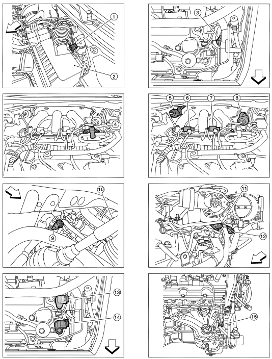 Nissan Maxima. Component Parts Location