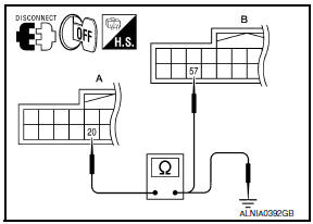 Nissan Maxima. CHECK CONTINUITY VERTICAL SYNCHRONIZING (VP) SIGNAL CIRCUIT