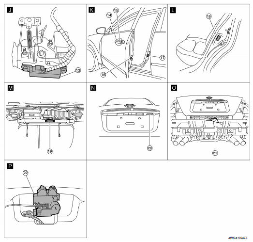 Nissan Maxima. Component Parts Location