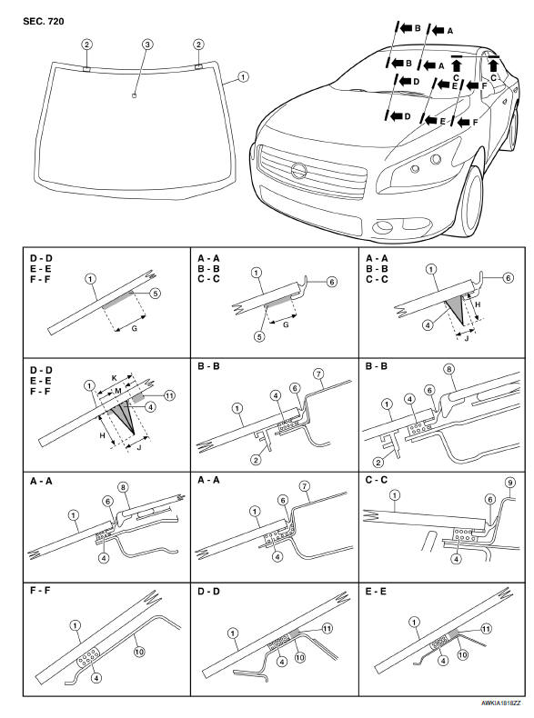 Nissan Maxima. Exploded View