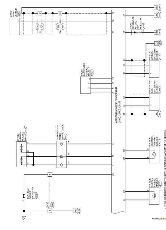 Nissan Maxima Service and Repair Manual - Wiring diagram - SRS airbag