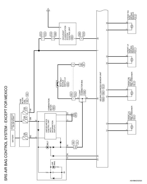 Nissan Maxima. Wiring Diagram - Except Mexico