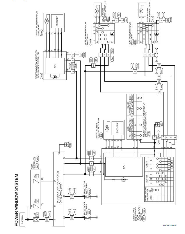 Nissan Maxima. POWER WINDOW SYSTEM