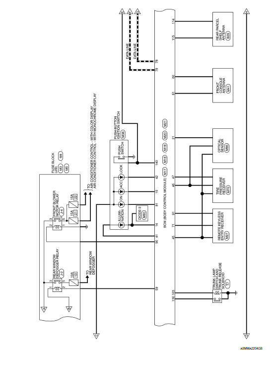 Nissan Maxima Service And Repair Manual Wiring Diagram Body Control System