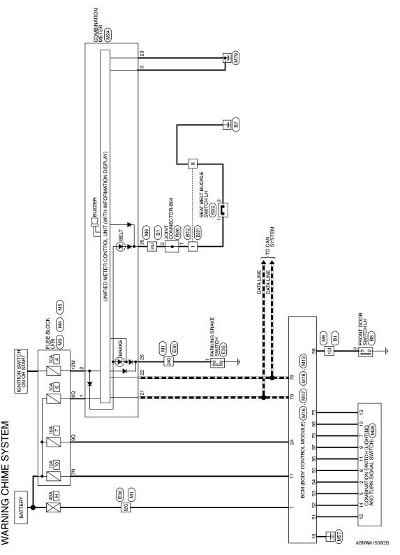 Nissan Maxima Service And Repair Manual Wiring Diagram Warning Chime System