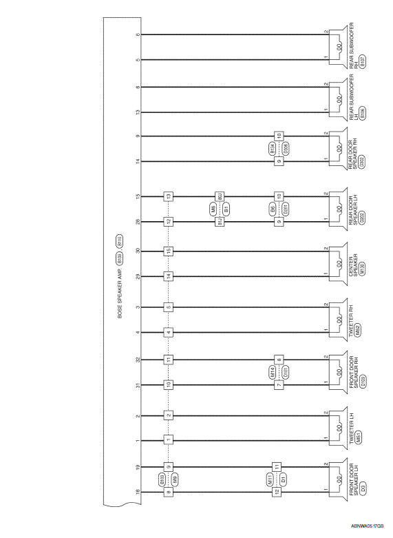 Nissan Maxima. Wiring Diagram - With BOSE Audio System