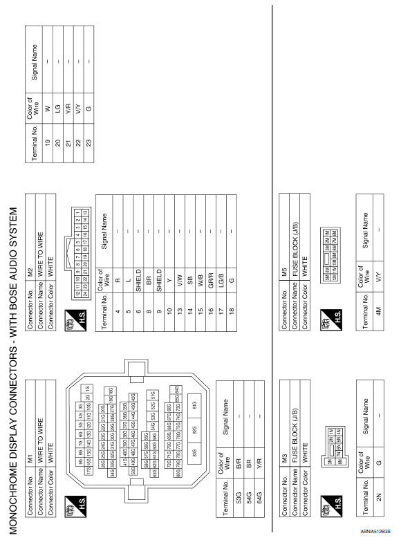 Nissan Maxima. Wiring Diagram - With BOSE Audio System