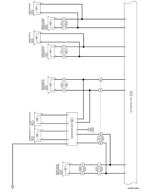 Nissan Maxima. Wiring Diagram - Without BOSE Audio System Without Navigation System