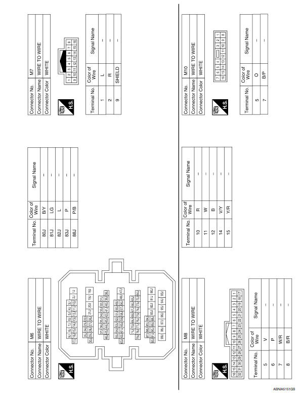 Nissan Maxima. Wiring Diagram - Without BOSE Audio System Without Navigation System