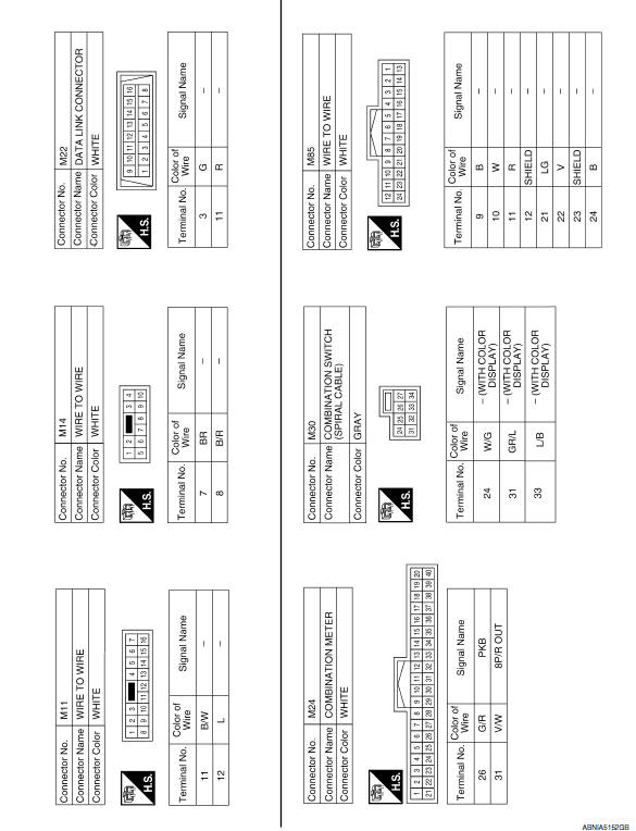 Nissan Maxima. Wiring Diagram - Without BOSE Audio System Without Navigation System