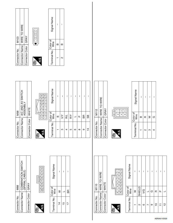 Nissan Maxima. Wiring Diagram - Without BOSE Audio System Without Navigation System