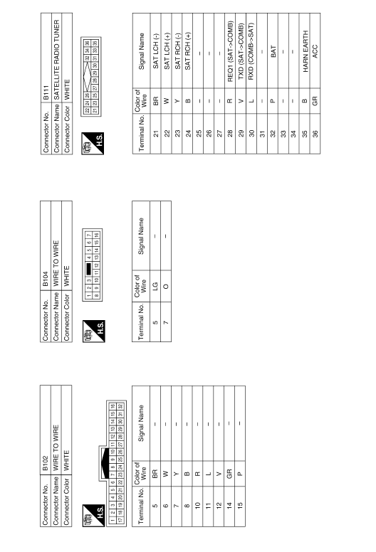 Nissan Maxima. Wiring Diagram - Without BOSE Audio System Without Navigation System