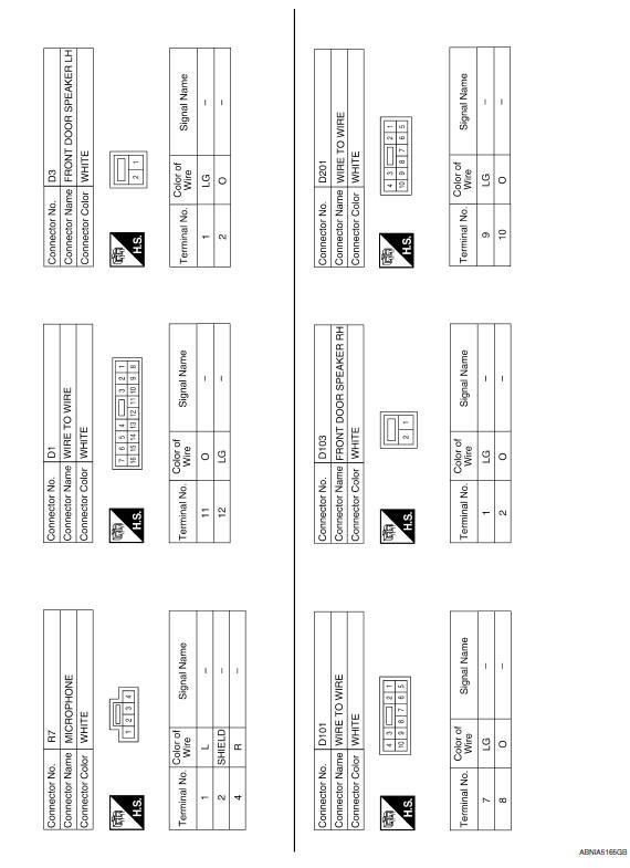 Nissan Maxima. Wiring Diagram - Without BOSE Audio System Without Navigation System